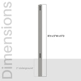 Aleko 5 in. x 5 in. x 8 ft. Vinyl Fence End Post for 2-Rail Fencing – Gray