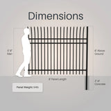 Aleko Commercial Grade 8-Panel Steel Fence Kit – Athens – 8x6 ft. Each