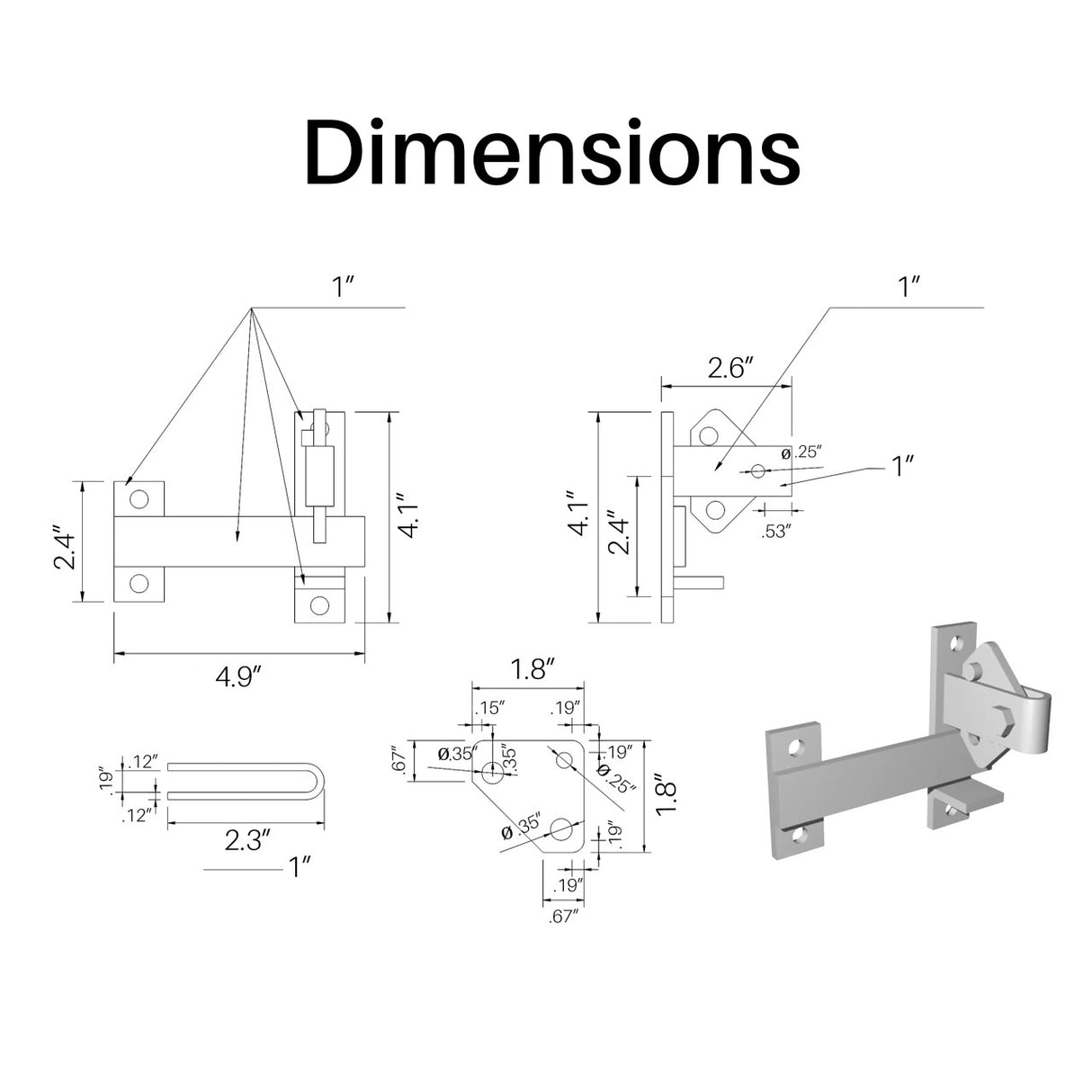 Aleko Galvanized Universal Steel Gate Latch - LM191