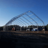 Double Truss Storage Shelter W40'xL80'xH21', 8' Truss Spacing
