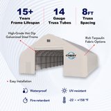 Double Truss Storage Shelter W70'xL120'xH28'
