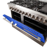 FORNO Galiano 48" 6.58 cu. ft. Dual Fuel Range with 8 Italian Burners in Blue, FFSGS6156-48BLU