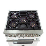 FORNO Capriasca 30" 4.32 cu. ft. Dual Fuel Range with 5 Italian Burners in White, FFSGS6187-30WHT