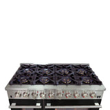 FORNO Capriasca 48" 6.58 cu. ft. Dual Fuel Range with 8 Italian Burners in Black, FFSGS6187-48BLK