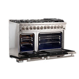 FORNO Capriasca 48" 6.58 cu. ft. Dual Fuel Range with 8 Italian Burners in Black, FFSGS6187-48BLK