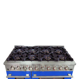 FORNO Capriasca 48" 6.58 cu. ft. Dual Fuel Range with 8 Italian Burners in Blue, FFSGS6187-48BLU
