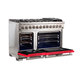 FORNO Capriasca 48" 6.58 cu. ft. Dual Fuel Range with 8 Italian Burners in Red, FFSGS6187-48RED