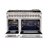FORNO Capriasca 48" 6.58 cu. ft. Dual Fuel Range with 8 Italian Burners in White, FFSGS6187-48WHT
