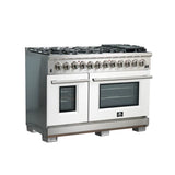 FORNO Capriasca 48" 6.58 cu. ft. Dual Fuel Range with 8 Italian Burners in White, FFSGS6187-48WHT
