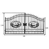 Greatbear Dual Swing Wrought Iron Gate for Driveway