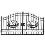 Greatbear Dual Swing Wrought Iron Gate for Driveway