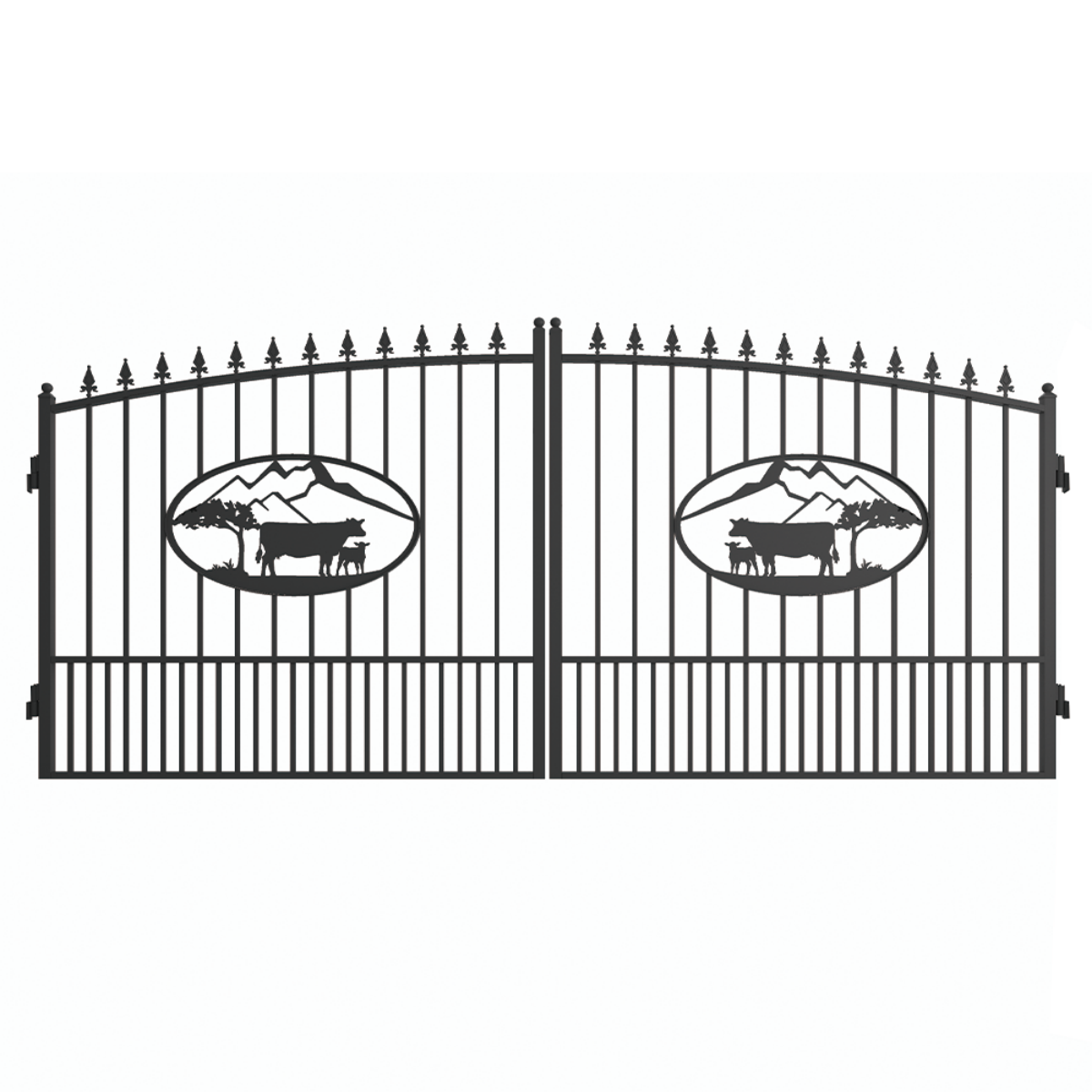 Greatbear Dual Swing Wrought Iron Gate for Driveway