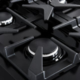 FORNO Antico 36" 4.5 cu. ft. Dual Fuel Range with 6 Sealed Burners in Black with Antique Brass Accents, FFSGS6113-36BLK