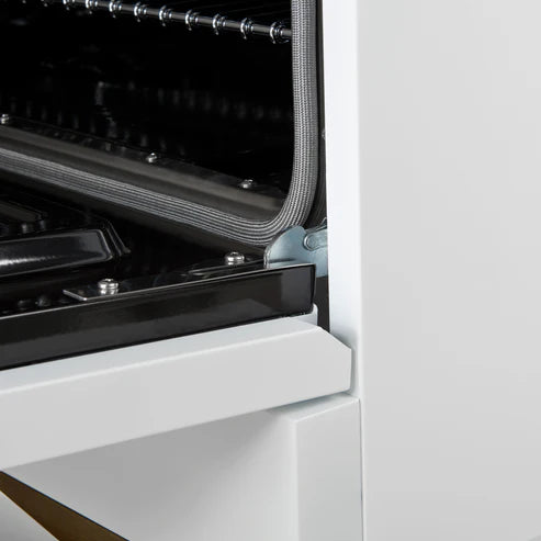 FORNO Antico 36" 4.5 cu. ft. Dual Fuel Range with 6 Sealed Burners in White with Antique Brass Accents, FFSGS6113-36WHT