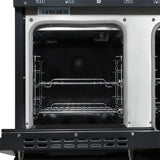 FORNO Antico 48" 5.5 cu. ft. Dual Fuel Range with 8 Sealed Burners and Griddle in Black with Antique Brass Accents, FFSGS6113-48BLK