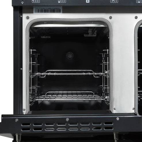 FORNO Antico 48" 5.5 cu. ft. Gas Range with 8 Sealed Burners and Griddle in Black with Antique Brass Accents, FFSGS6219-48BLK