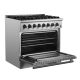 FORNO Marco 36" 5.36 cu. ft. Dual Fuel Range in Stainless Steel with 6 Sealed Burners, FFSGS6197-36