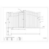 Aleko Steel Dual Swing Driveway Gate with Built-In Pedestrian Door - VIENNA Style - 14 x 7 Feet