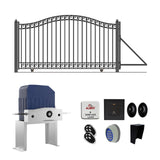 Aleko Automated Steel Sliding Driveway Gate and Gate Opener Complete Kit – DUBLIN Style – 12 x 6 Feet
