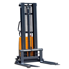 EKKO Lifts EA15B Semi-Electric Straddle Stacker 3,300 lbs Capacity - 119" Height