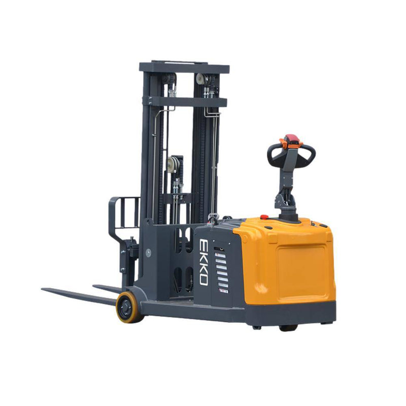 EKKO Lifts EK13S-177 Electric Straddle Stacker Counterbalanced 2,860 lbs Capacity - 177