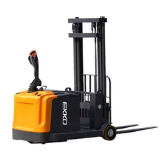 EKKO Lifts EK14 Electric Straddle Stacker Counterbalanced 3300 lbs Capacity - 118" to 138" Height