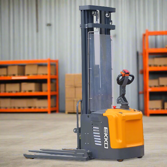 EKKO Full Powered Straddle Stacker 4400 lb Cap., 216