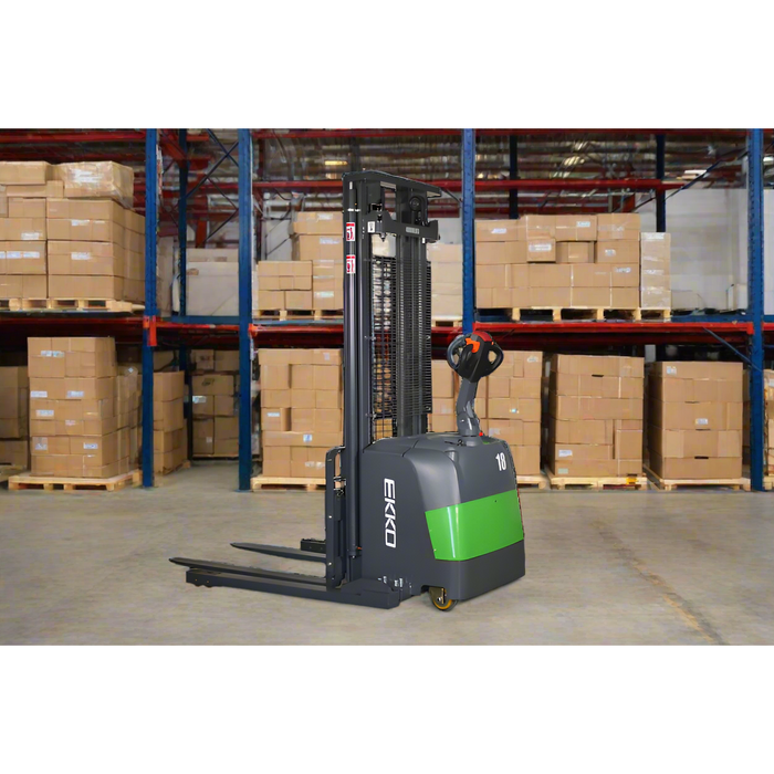 EKKO Full Powered Lithium Straddle Stacker 4000 lb Cap., 118