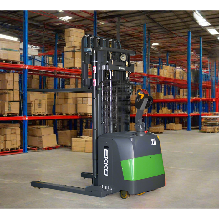 EKKO Lithium Electric Straddle Stacker 4400 lb Cap., 189