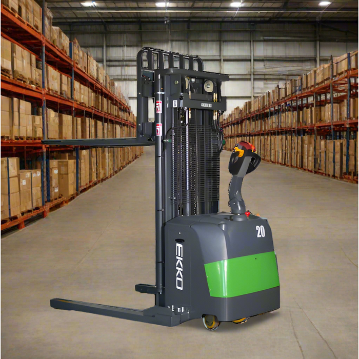 EKKO Lithium Electric Straddle Stacker 4400 lb Cap., 216