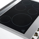 FORNO Paolo 36" 5.44 cu. ft. Freestanding Electric Range with True Convection Oven in White with Antique Brass Accents, FFSEL6011-36WHT