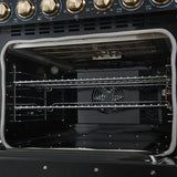 FORNO Paolo 30" 4.38 cu. ft. Freestanding Electric Range in Black with Antique Brass Handles, FFSEL6011-30BLK
