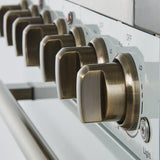 FORNO Paolo 30" 4.38 cu. ft. Freestanding Electric Range in White with Antique Brass Handles, FFSEL6011-30WHT