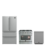 FORNO Appliance Package - 36" Gas Range, Dishwasher, 36" Refrigerator, FBDL-004-01CAUS