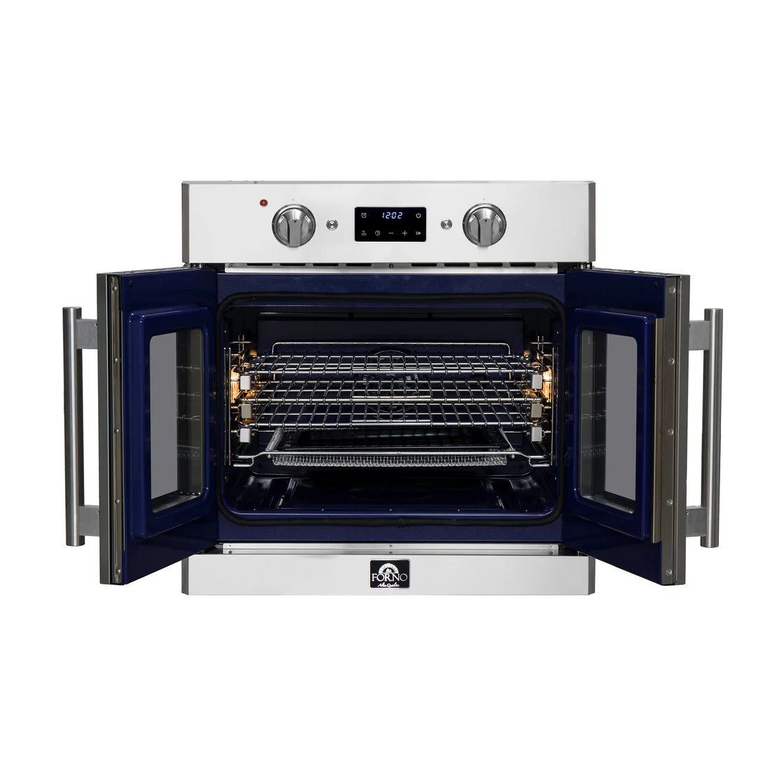 FORNO Gallico 30" 3.58 cu. ft. French Door Electric Wall Oven with Telescopic Racks, Air Fry, Self-Clean and Sous Vide, FBOEL1371-30