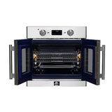 FORNO Gallico 30" 3.58 cu. ft. French Door Electric Wall Oven with Telescopic Racks, Air Fry, Self-Clean and Sous Vide, FBOEL1371-30