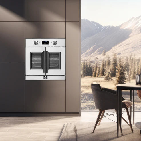 FORNO Gallico 30" 3.58 cu. ft. French Door Electric Wall Oven with Telescopic Racks, Air Fry, Self-Clean and Sous Vide, FBOEL1371-30