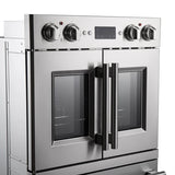 FORNO Gallico 30" 7.36 cu. ft. French Door Double Electric Wall Oven with Telescopic Racks, Air Fry, Self-Clean and Sous Vide, FBOEL1388-30