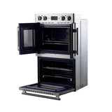 FORNO Gallico 30" 7.36 cu. ft. French Door Double Electric Wall Oven with Telescopic Racks, Air Fry, Self-Clean and Sous Vide, FBOEL1388-30