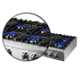 FORNO Cossato 48" Gas Rangetop with 8 Sealed Burners in Stainless Steel, FCTGS5737-48