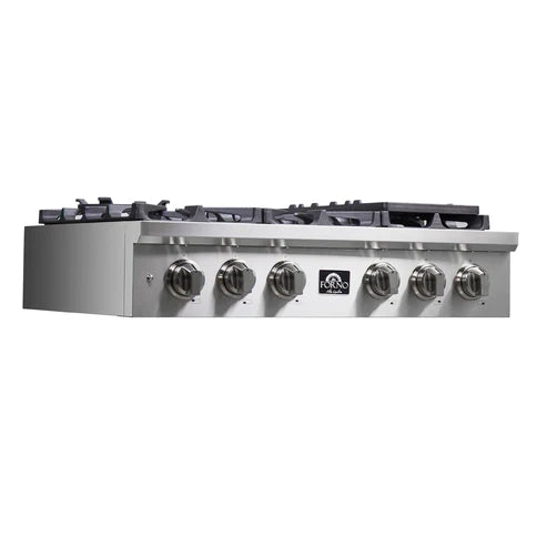 FORNO Spezia 36" Gas Rangetop with 6 Sealed Burners in Stainless Steel, FCTGS5751-36