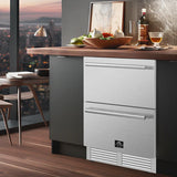 FORNO Como 24" 4.87 cu. ft. Outdoor/Indoor Drawer Refrigerator in Stainless Steel, FDROD1611-24S