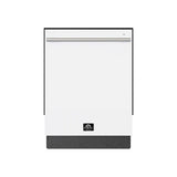 FORNO Espresso Romano 24" Built-In Tall Tub Dishwasher in White with Antique Brass Handles, FDWBI8035-24WHT