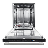 FORNO Espresso Pozzo 24" Built-In Dishwasher in White with Antique Brass Handles, FDWBI8067-24WHT