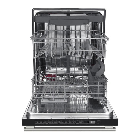 FORNO Espresso Pozzo 24" Built-In Dishwasher in White with Antique Brass Handles, FDWBI8067-24WHT