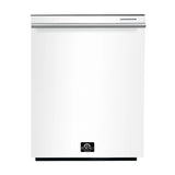 FORNO Espresso Pozzo 24" Built-In Dishwasher in White with Antique Brass Handles, FDWBI8067-24WHT