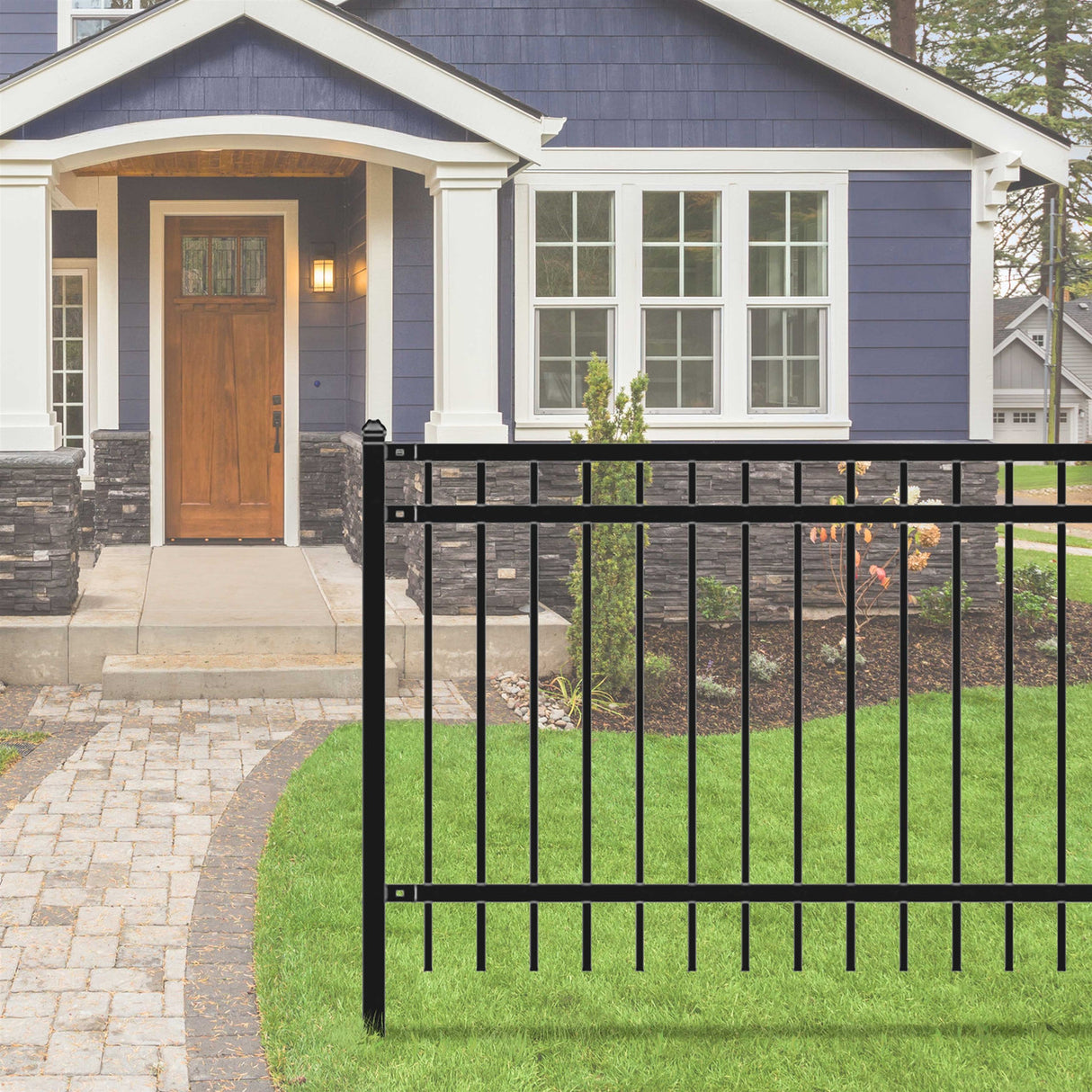 Aleko DIY Steel Iron Wrought High Quality Fence - Nice Style - 6 x 4 Feet