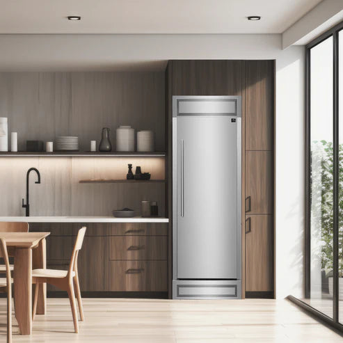 FORNO Maderno 28" 13.6 cu. ft. Right Swing Convertible Refrigerator/ Freezer with Modern Trim Kit, FFFFD1722-32RS