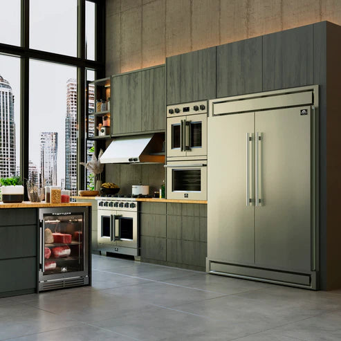 FORNO Capriasca 36" 5.36 cu. ft. Professional Gas Range with French Door and 6 Sealed Burners, FFSGS6460-36