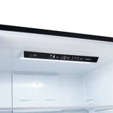 FORNO Espresso Milano 31" 17.2 cu. ft. Right Swing Refrigerator and Bottom Freezer in Black with Silver Handles, FFFFD1785-31BLK